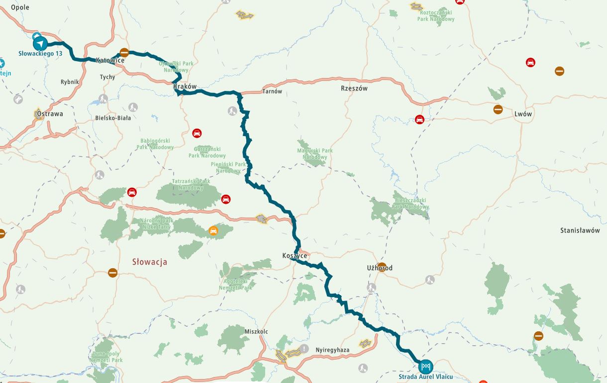 Trasa motocyklowa Polska - Rumunia północna