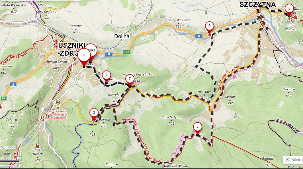 Mapa szczytna duszniki