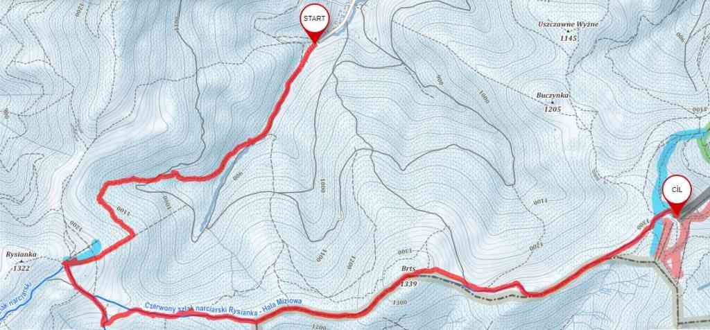 Szlak Miziowa Sopotnia mapa