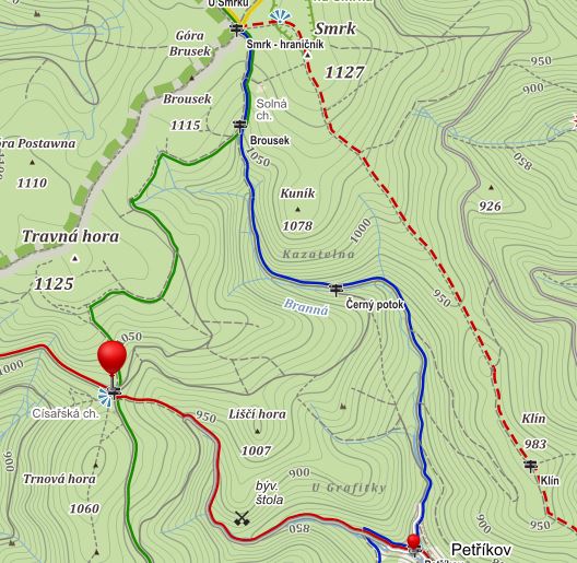 mapa szlaki petrikov